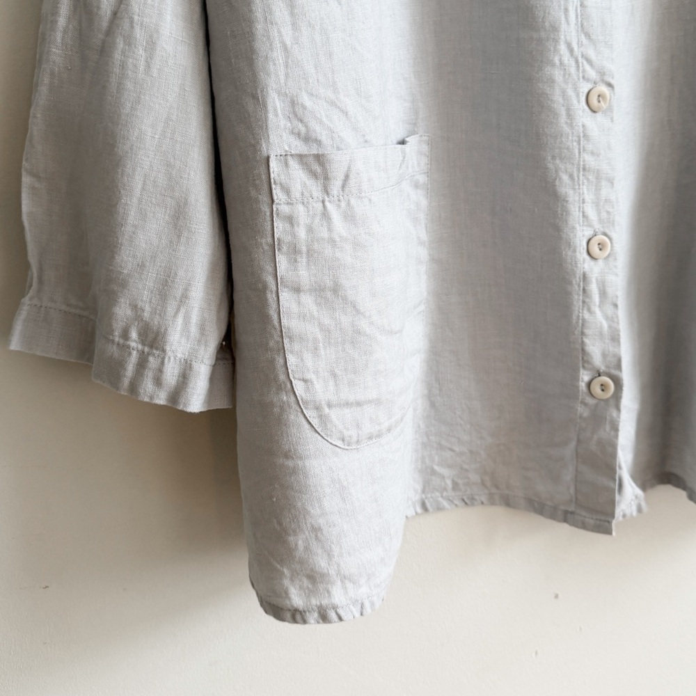 FLAX • Linen Button-Front Top - Picture 4 of 10